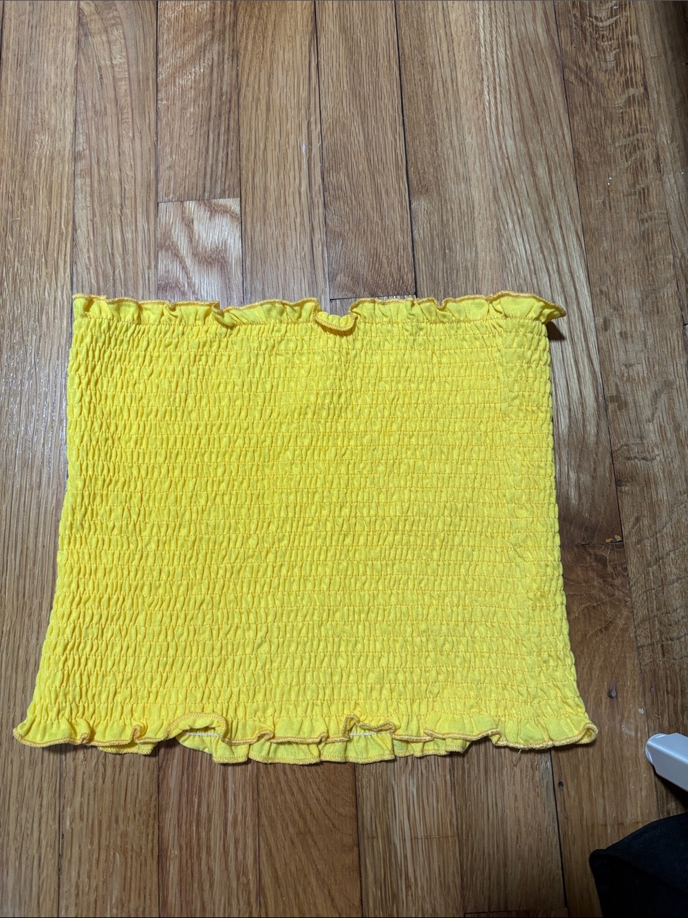 Girls Yellow Smocked Tube Top